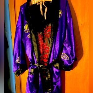 Royal Purple Chinese silk reversible robe